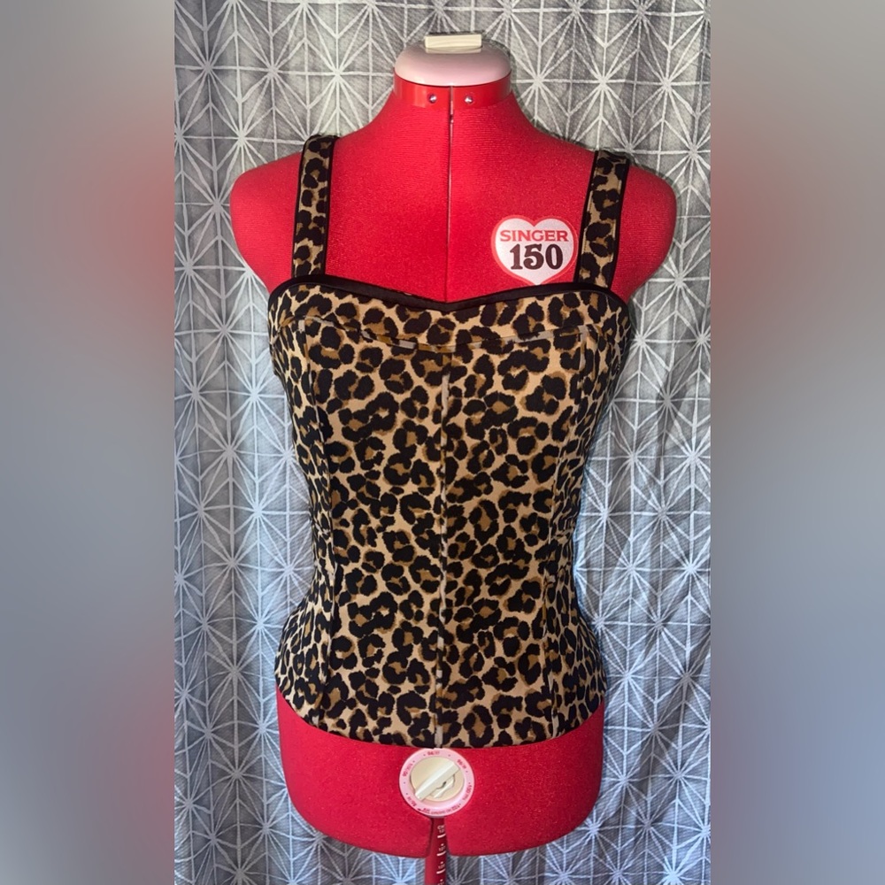 WHBM Leopard Print Corset Top